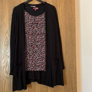 ❤️ Black ribbed knit cardigan like new!